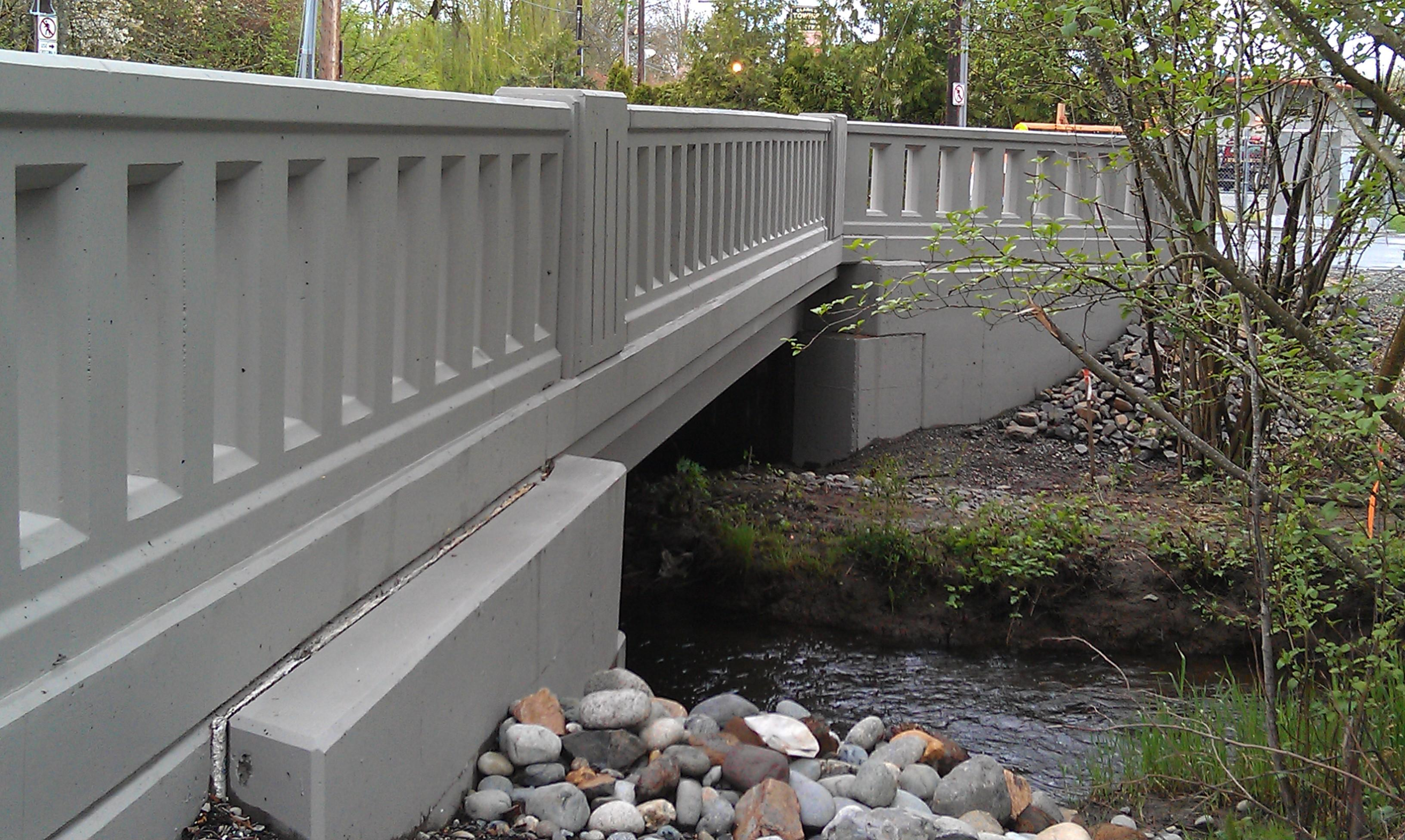 221st Place concrete bridge construction